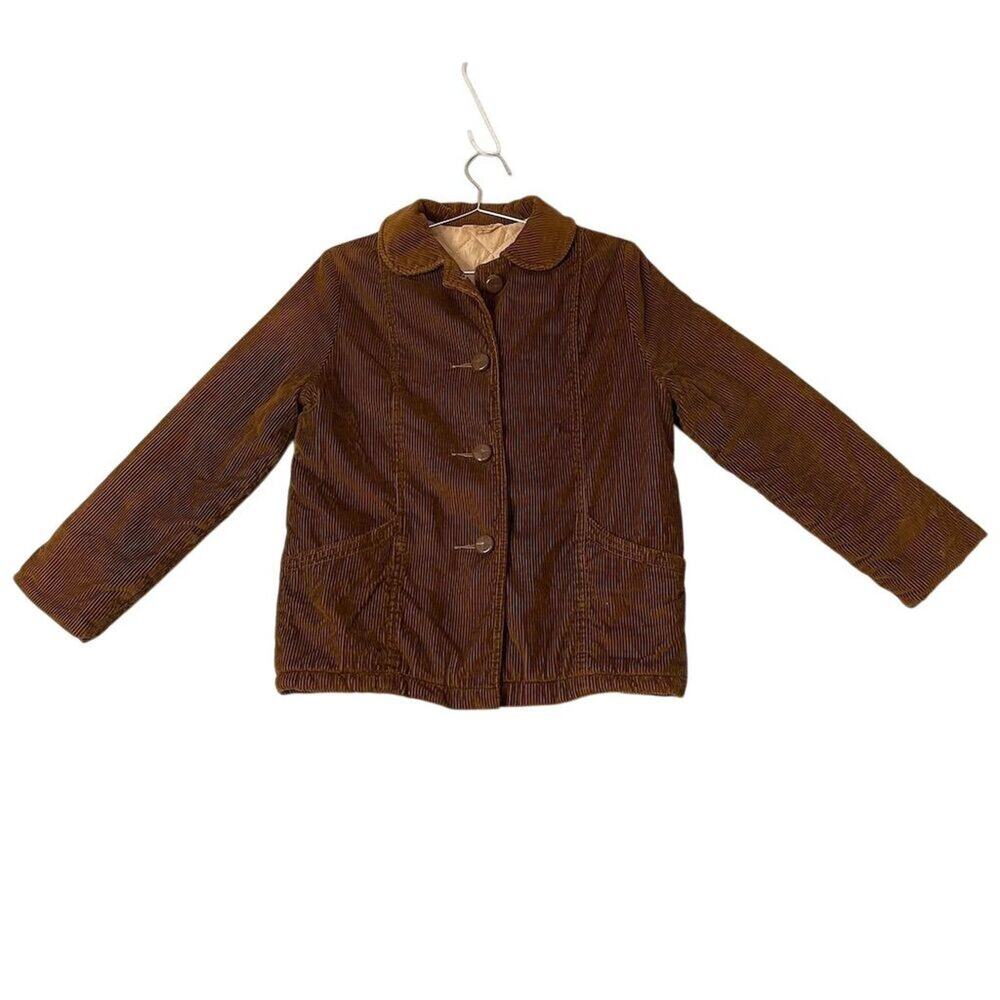 Vintage Fingerhut Unisex Brown Corduroy Jacket Size 8 (Women’s)Mid-Length Casual